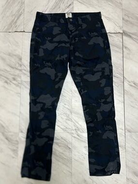 Gap x GQ Baldwin Twill blue camo Cargo Pant